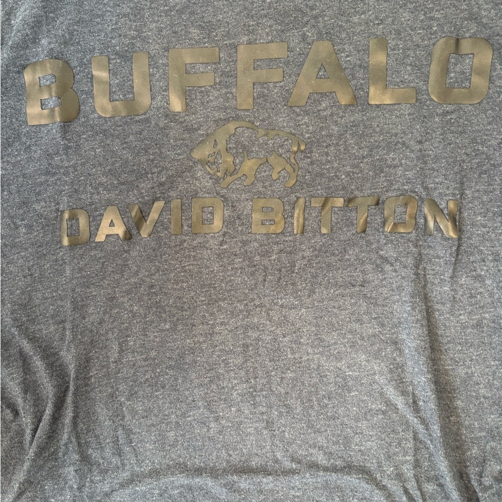 Buffalo David Bitton Men’s Heather Dark Blue Logo Tee - Picture 2 of 6